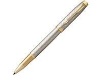 Ручка роллер Parker IM Premium Warm Silver (grey)  GT, стержень: F, цвет чернил: black, в подарочной упаковке.