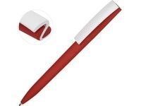 Ручка пластиковая soft-touch шариковая Zorro, красный/белый
