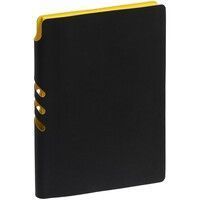 Ежедневник Flexpen Black, недатированный, черный с желтым