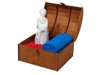 Подарочный набор: кукла фарфоровая, плед флисовый, синий