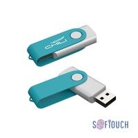 Флеш-карта "Vostok", объем памяти 16Gb, покрытие soft touch, бирюзовый
