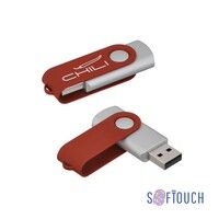 Флеш-карта "Vostok", объем памяти 16Gb, покрытие soft touch, красный