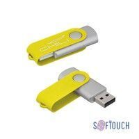 Флеш-карта "Vostok", объем памяти 16Gb, покрытие soft touch, желтый