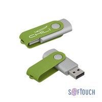 Флеш-карта "Vostok", объем памяти 16Gb, покрытие soft touch, зеленое яблоко