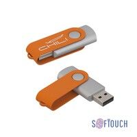 Флеш-карта "Vostok", объем памяти 16Gb, покрытие soft touch, оранжевый