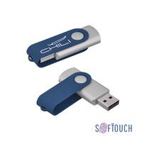 Флеш-карта "Vostok", объем памяти 16Gb, покрытие soft touch, темно-синий