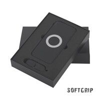 Набор "Камень" на 2 предмета, 8000 mAh /16Gb, с покрытием soft grip, черный
