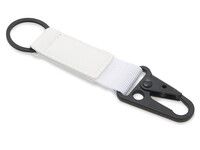 Брелок-ремувка Carabinier из ткани с вставкой из экокожи и карабином, белый