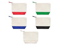 Косметичка DOEL из хлопка плотностью 280 г/м2, бежевый/красный