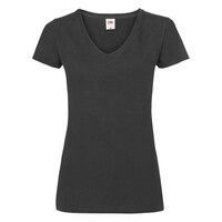 Футболка "Lady-Fit V-Neck T", черный_L, 95% х/б, 5% эластан, 210 г/м2