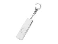 USB-флешка на 32 Гб 3 в 1 поворотный механизм, c двумя дополнительными разъемами MicroUSB и TypeC C с одноцветным металлическим клипом, белый