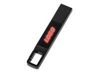 USB 2.0- флешка на 32 Гб c подсветкой логотипа Hook LED, темно-серый, красная подсветка