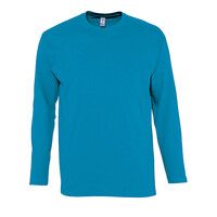 Футболка мужская с длинным рукавом MONARCH, аква, S, 100% хлопок, 150 г/м2