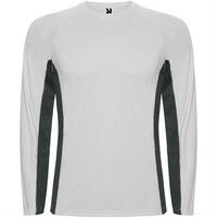 Спортивная футболка SHANGHAI L/S мужская, БЕЛЫЙ/ТЕМНЫЙ ГРАФИТ 2XL