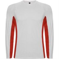 Спортивная футболка SHANGHAI L/S мужская, БЕЛЫЙ/КРАСНЫЙ 2XL