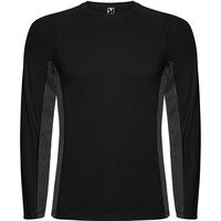 Спортивная футболка SHANGHAI L/S мужская, ЧЕРНЫЙ/ТЕМНЫЙ ГРАФИТ 2XL