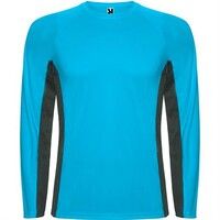 Спортивная футболка SHANGHAI L/S мужская, БИРЮЗОВЫЙ/ТЕМНЫЙ ГРАФИТ 2XL