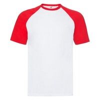 Футболка "Short Sleeve Baseball T", белый с красным_L, 100% х/б, 160 г/м2