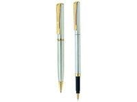 Набор Pierre Cardin PEN&PEN: ручка шариковая + роллер. Цвет - серебристый. Упаковка Е.