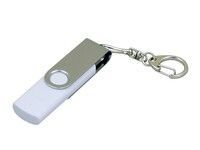 Флешка с  поворотным механизмом, c дополнительным разъемом Micro USB, 32 Гб, белый