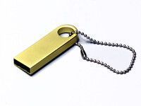 USB 2.0-флешка на 128 Гб с мини чипом и круглым отверстием, золотистый
