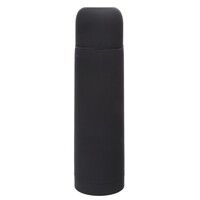 Термос вакуумный "Flask",сталь с покрытием софт тач, черный, 500 мл.